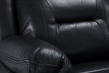 Black Leather Effect Manual Recliner Armchair
