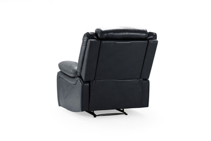 Black Leather Effect Manual Recliner Armchair