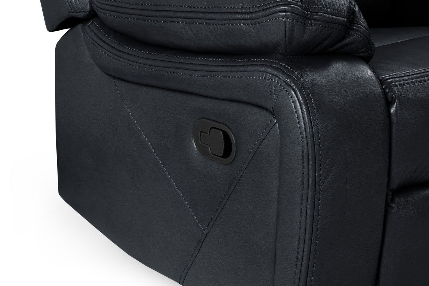 Black Leather Effect Manual Recliner Armchair