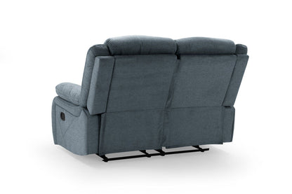 Grey Fabric 2 Seater Manual Recliner Sofa