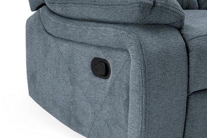 Grey Fabric 2 Seater Manual Recliner Sofa