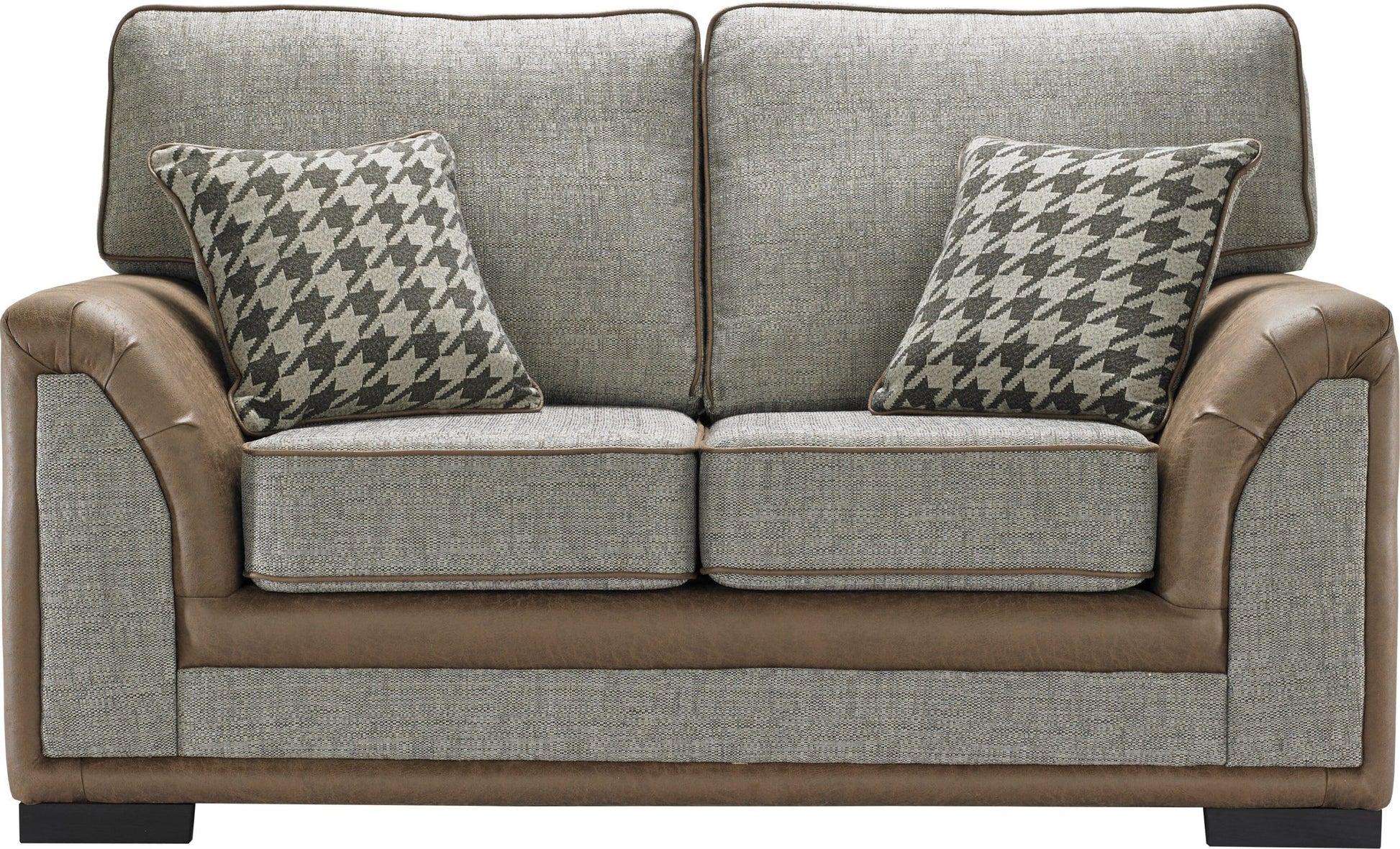 Camden Bespoke Grey Fabric And Leather Piping Modern Design Sofa 