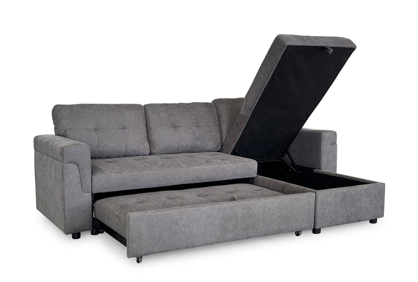 Grey Fabric Universal Corner Sofabed