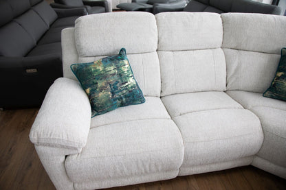 Beige Fabric Large Electric Power Recliner Corner Sofa