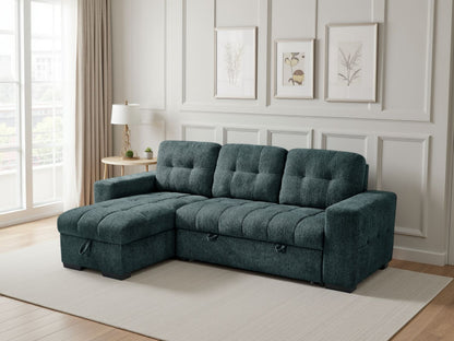 Teal Fabric Universal Corner Chaise Sofabed