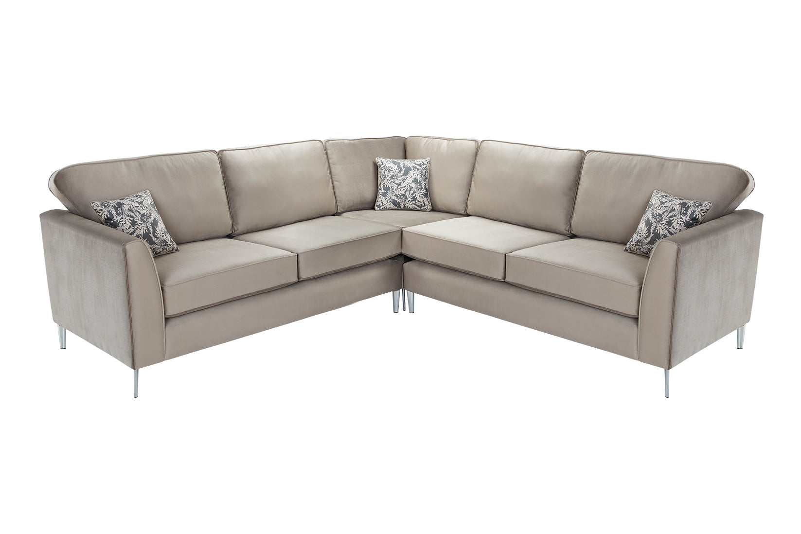 Sebastian Elegance Sofas In Plush Elephant Gray Fabric With Cushions 