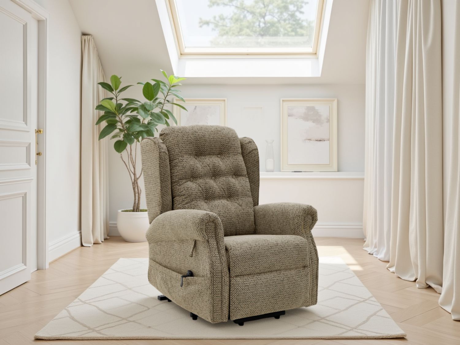 Mink Chenille Fabric Electric Lift Riser Recliner Chair