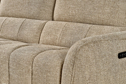 Mocha Fabric Electric Recliner Corner Sofa Right Hand Facing