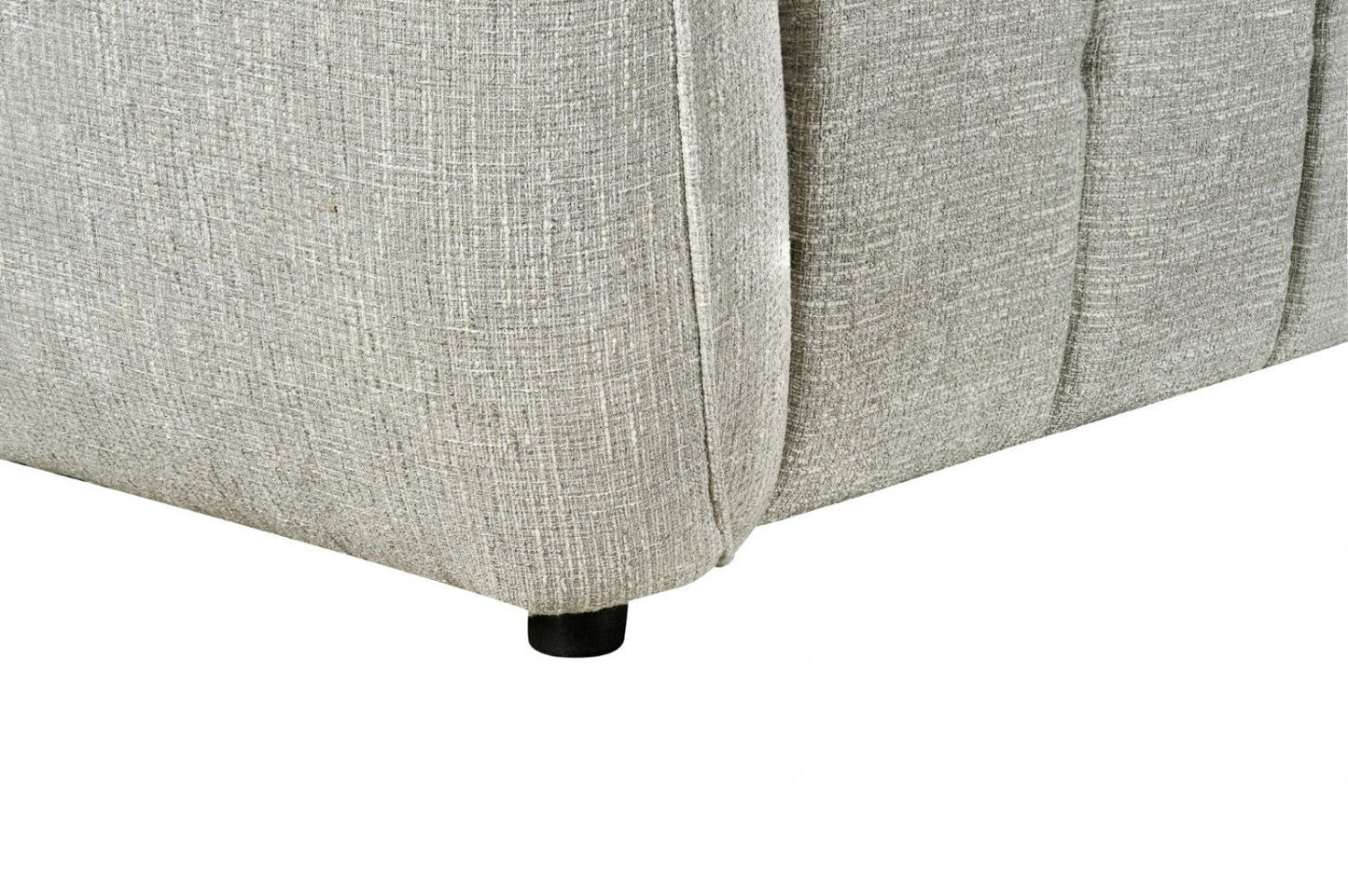 Silver Woven Fabric Left Hand Facing Electric Recliner Sofa