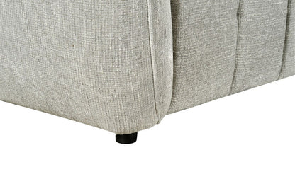 Silver Woven Fabric Left Hand Facing Electric Recliner Sofa