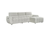 Silver Fabric Electric Recliner Corner Sofa Right Hand Sofa
