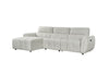 Silver Woven Fabric Left Hand Facing Electric Recliner Sofa