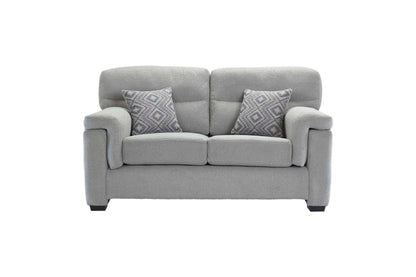 Valencia Modern Handmade Sofas In Teddy Slate Grey Fabric With Cushions