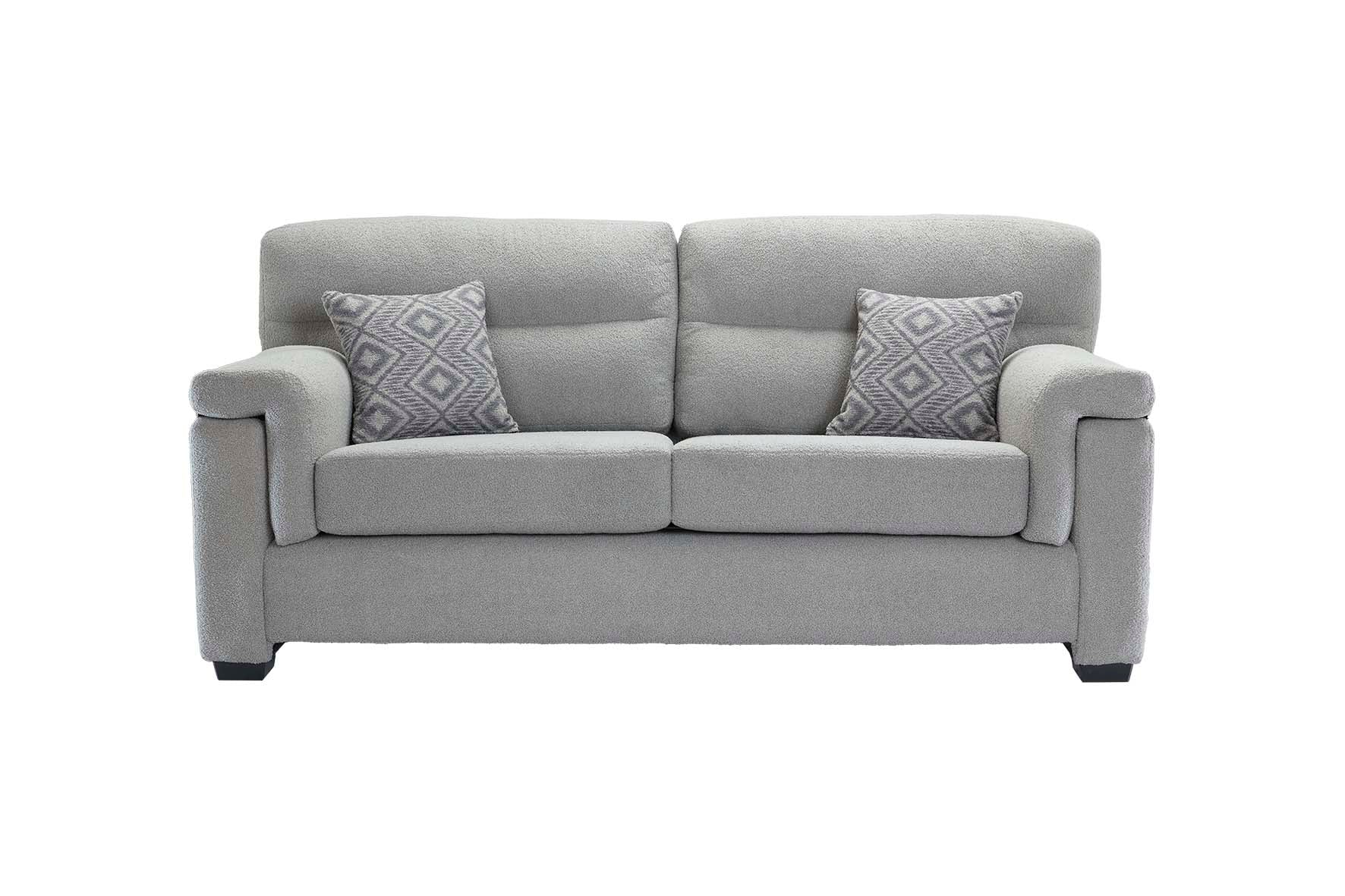 Valencia Modern Handmade Sofas In Teddy Slate Grey Fabric With Cushions