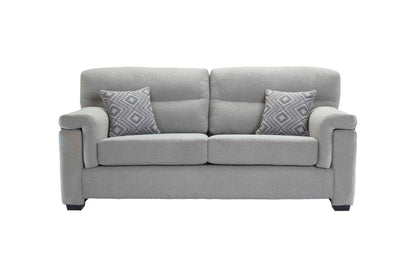 Valencia Modern Handmade Sofas In Teddy Slate Grey Fabric With Cushions