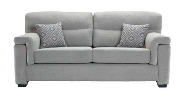 Valencia Modern Handmade Sofas In Teddy Slate Grey Fabric With Cushions