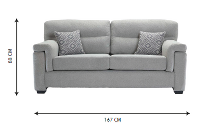 Valencia Modern Handmade Sofas In Teddy Slate Grey Fabric With Cushions