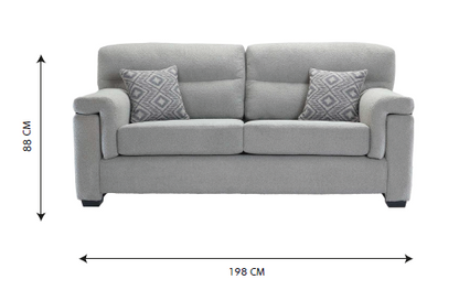 Valencia Modern Handmade Sofas In Teddy Slate Grey Fabric With Cushions