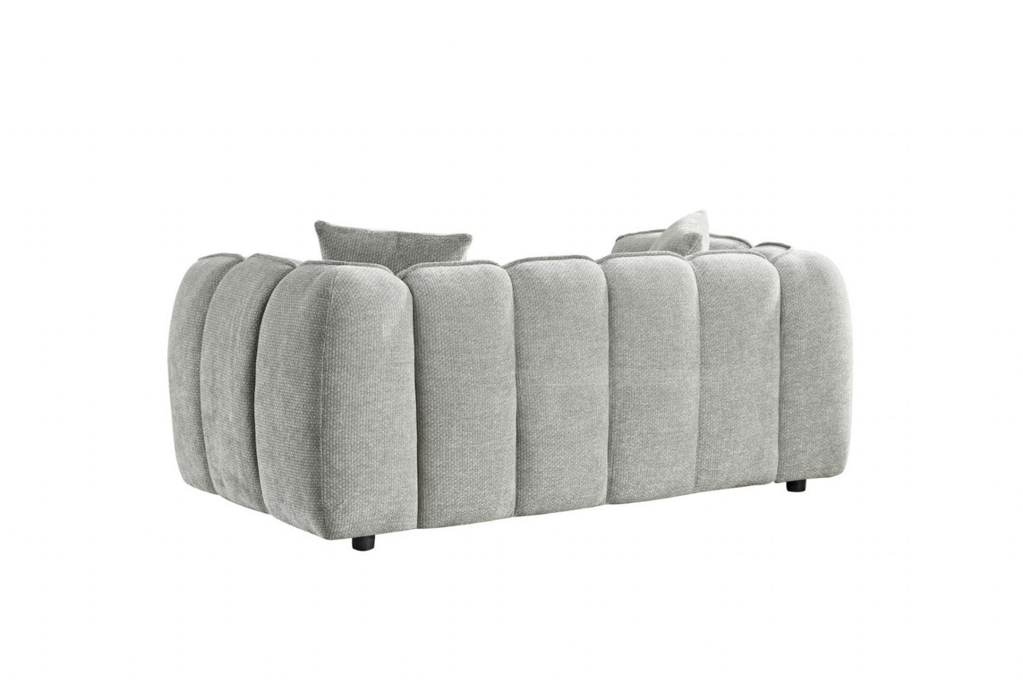 Grey Fabric Channel Tufted 2 Seater Sofa