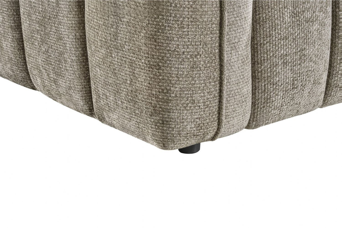 Mocha Fabric Channel Tufted Design 3 Seater Sofa