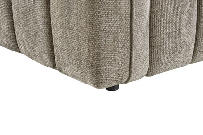 Mocha Fabric Channel Tufted Design 2 Seater Sofa