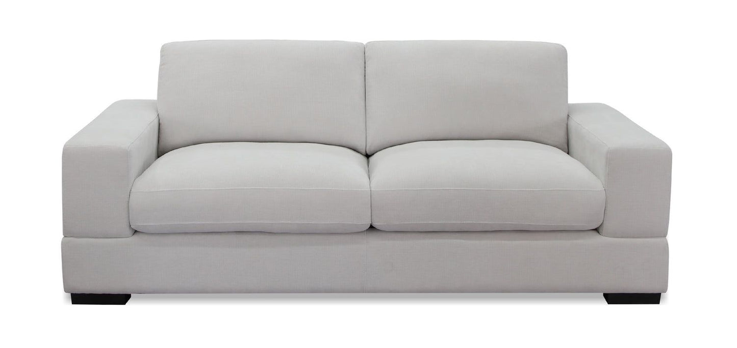 Ivory Fabric 3+2 Seater Standard Back Sofa Set