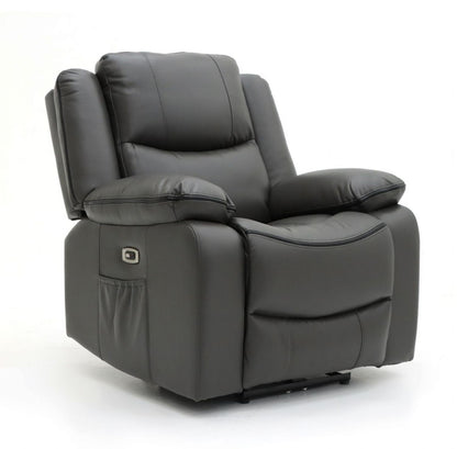 Black Leather Effect Electric Recliner Armchair