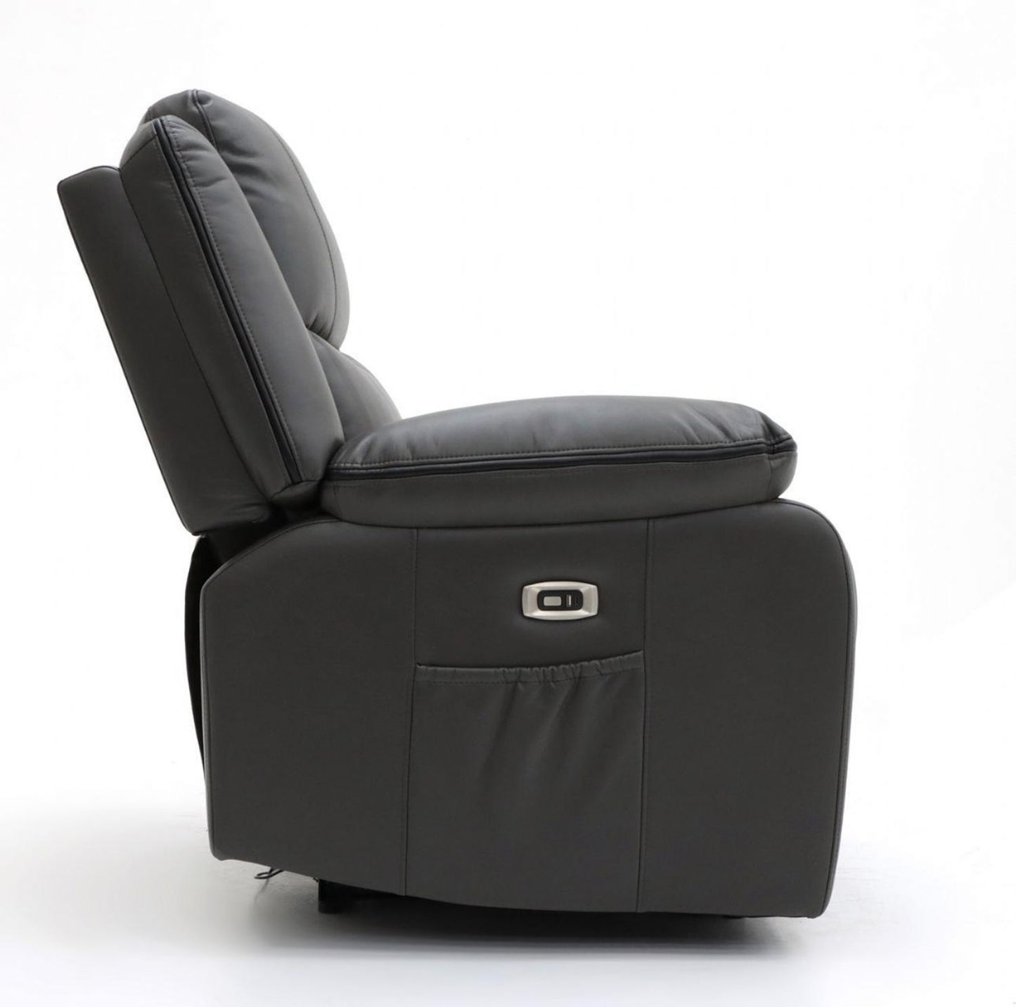 Black Leather Effect Electric Recliner Armchair
