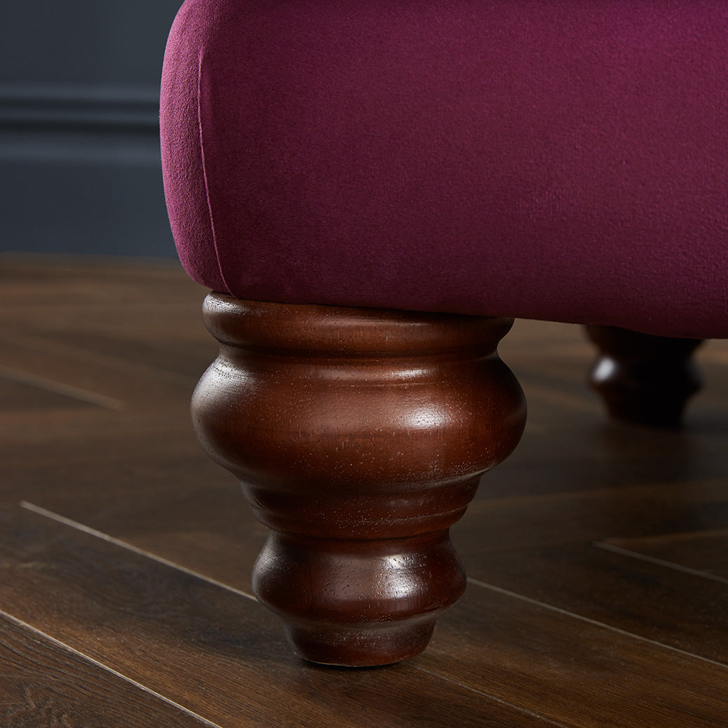 Alicante Purple Fabric High Sofa For Elderly Handmde Monaco Amethyst Set With Wooden Legs