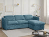 Blue Fabric Universal Corner Chaise Sofabed with Storage