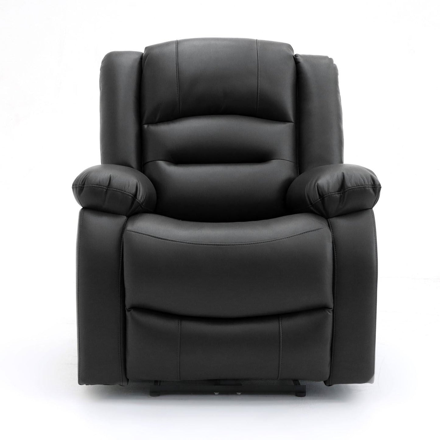 Black Leather Effect Electric Recliner Sofa Armchair