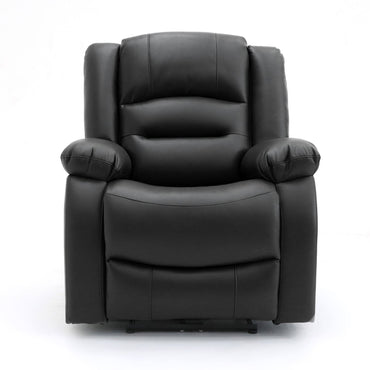 Black Leather Effect Electric Recliner Sofa Armchair