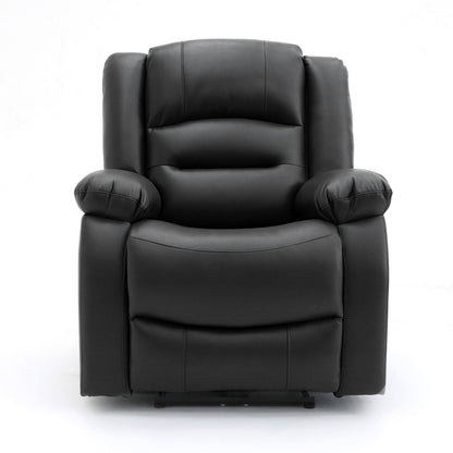 Black Leather Effect Electric Recliner Sofa Armchair