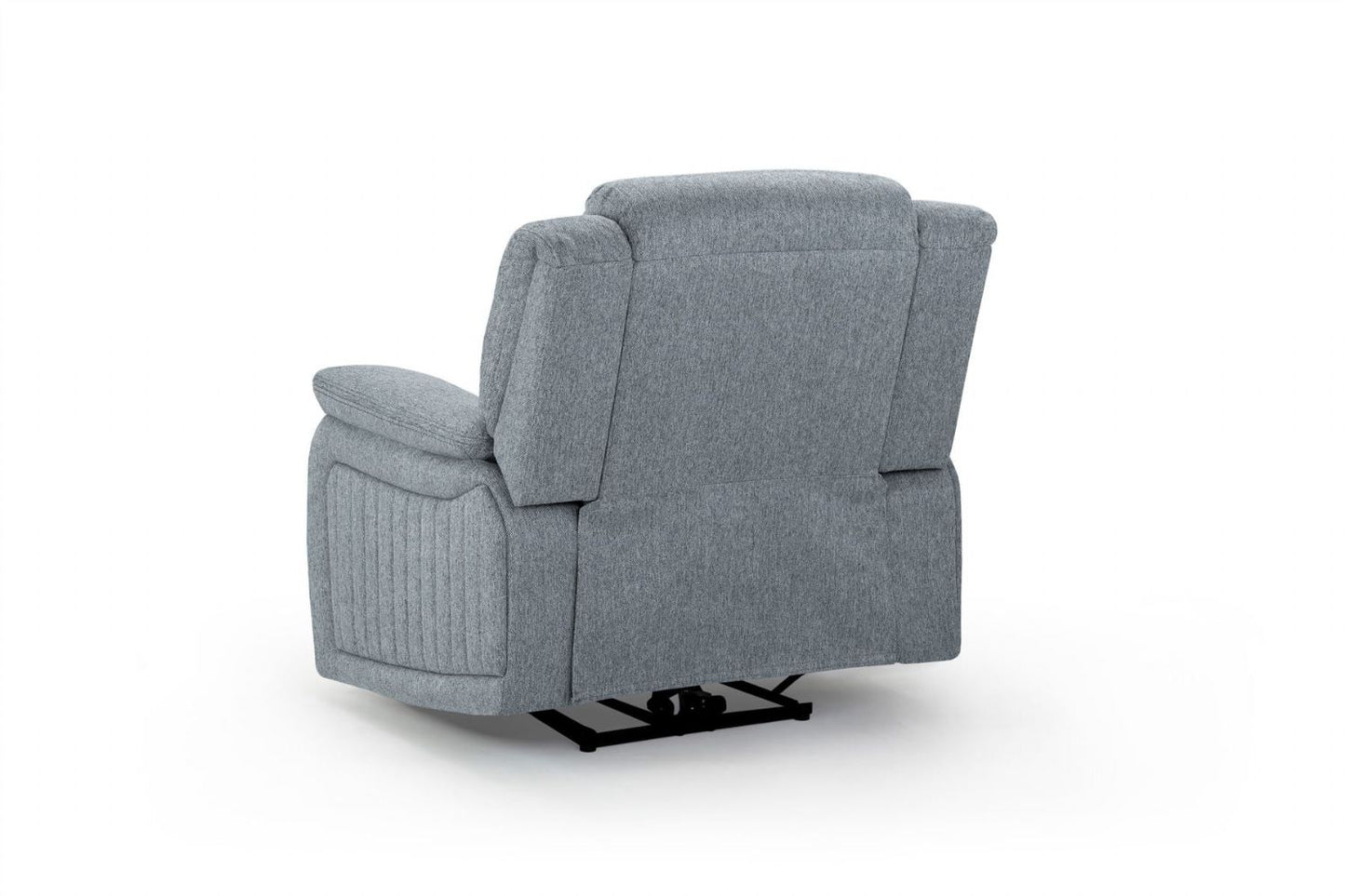 Grey Fabric Electric Recliner Armchair Pillow Top Arms