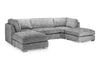 Platinum Fabric U Shape Pillow Back Large Corner Sofa