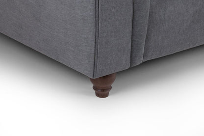 Grey Fabric Buttoned Left Hand Facing Fullback Corner Sofa