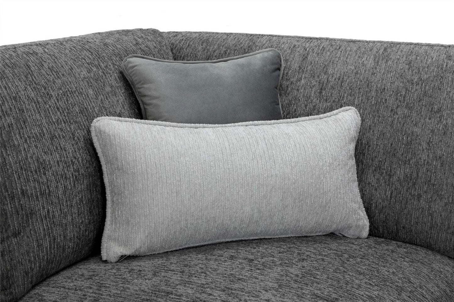 Grey Chenille Fabric Upholstered 2 Seater Sofa