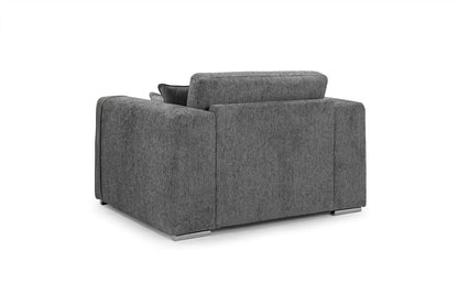 Grey Chenille Fabric Upholstered Armchair