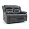 Grey Leather Effect 2 Seater Electric Recliner Sofa