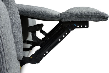 Grey Fabric Electric Recliner Armchair Pillow Top Arms