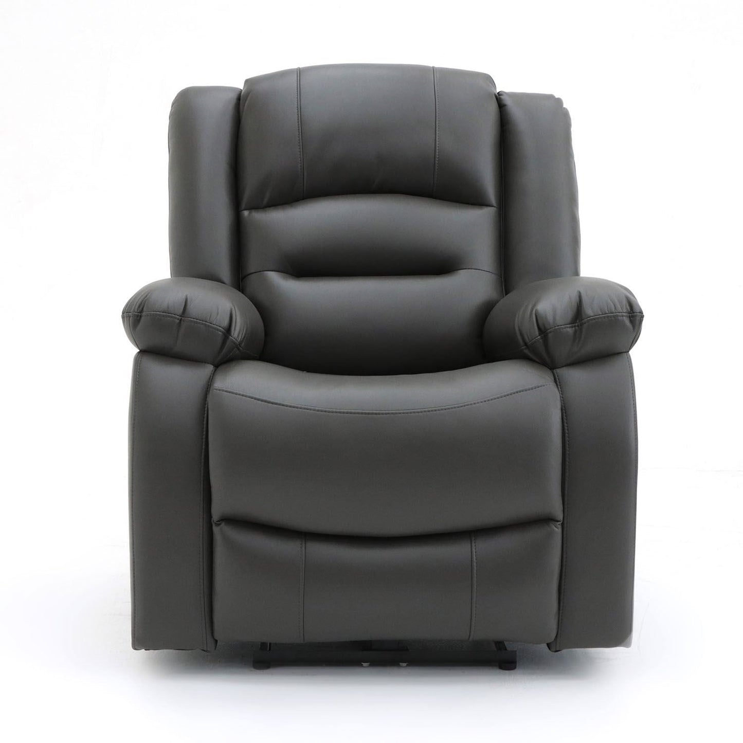 Grey Leather Effect Electric Recliner Armchair