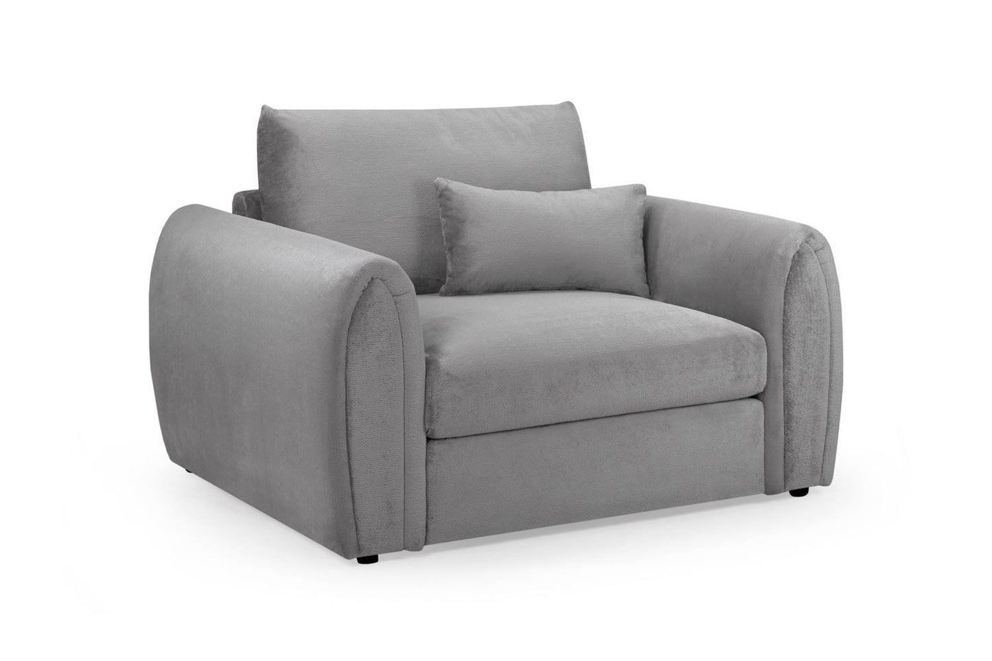 Grey Velvet Fabric Upholstery Armchair