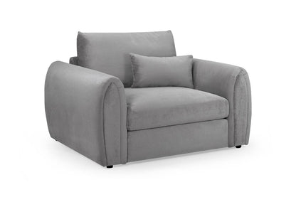 Grey Velvet Fabric Upholstery Armchair