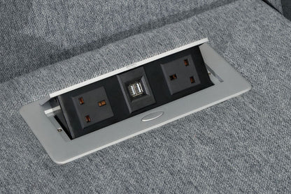 Grey Fabric Large Electric Corner Recliner Sofa