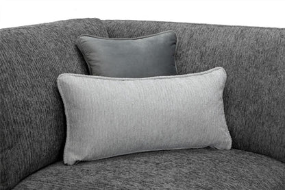 Grey Chenille Fabric Large Corner Sofa
