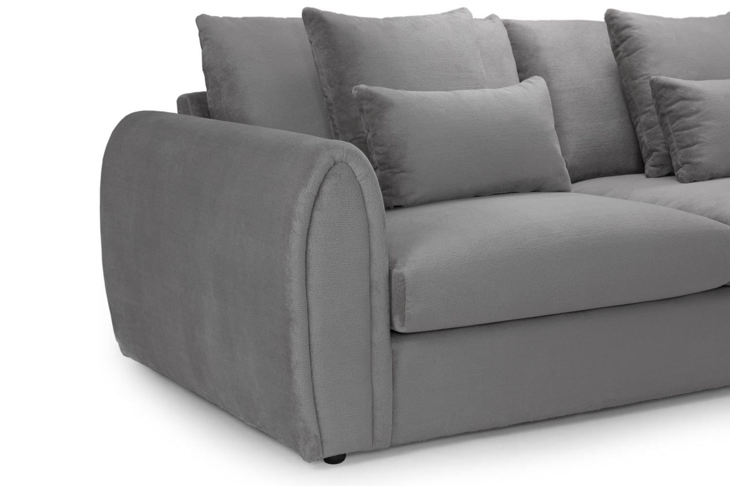 Grey Fabric Pillow Back Corner Sofa Left Hand Facing