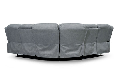 Grey Fabric Large Electric Corner Recliner Sofa