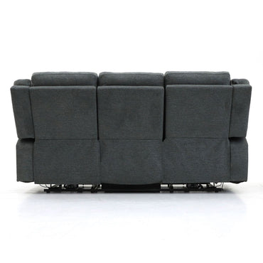 Graphite Fabric 3 Seater Electric Recliner Sofa
