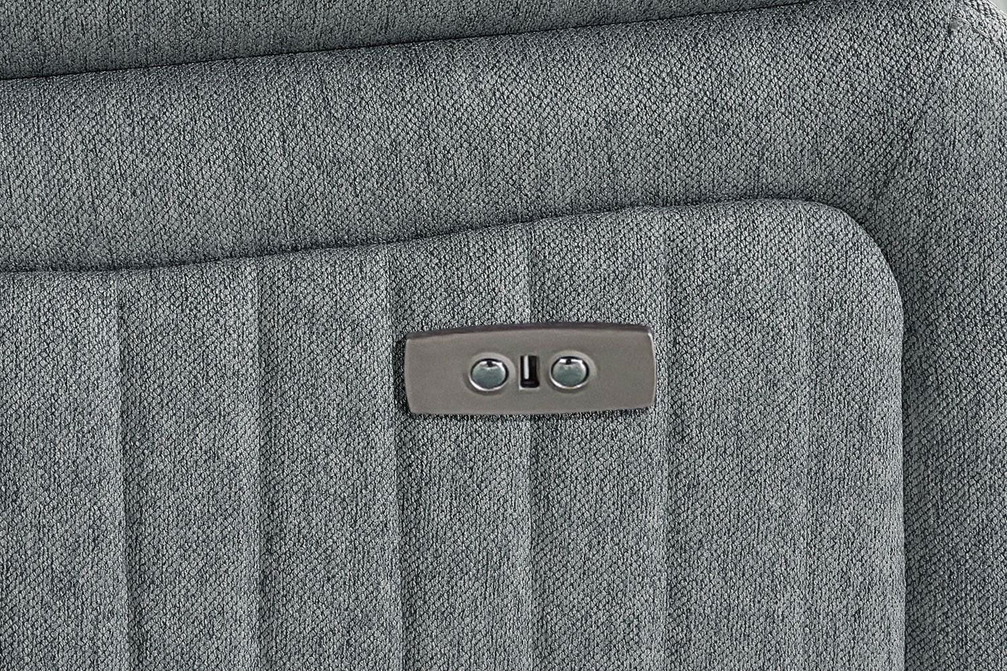 Grey Fabric Electric Recliner Armchair Pillow Top Arms