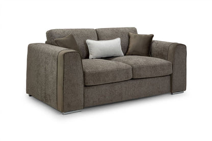 Mocha Chenille Fabric Standard Back 2 Seater Sofa
